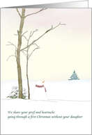 First Christmas Bereaved Loss of Daughter Lone Snowman Evening Sky card