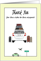 Thank You for Ride to Airport Car with Lots of Luggage card