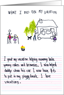 Back to Elementary School My Vacation Child’s Writing card