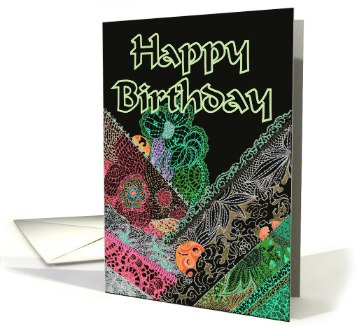 Birthday Soiree Lace Colored Lacework On Black card (862063)