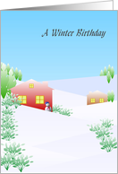 Winter Birthday Fields of Snow card