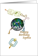 Birthday For Sophia Crystal And Glass Charms card