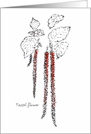 Tassel Flower Drawing Blank card