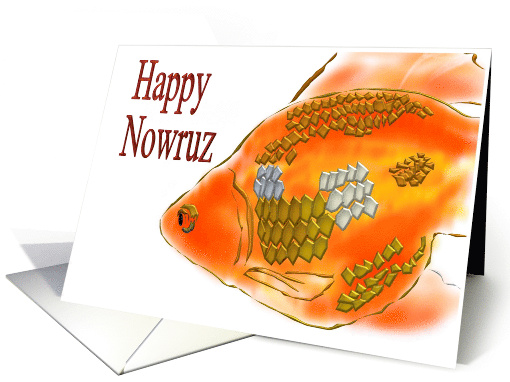 Happy Nowruz Illustration of a Goldfish card (901975)