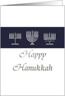 Hanukkah Menorah in Three Designs card