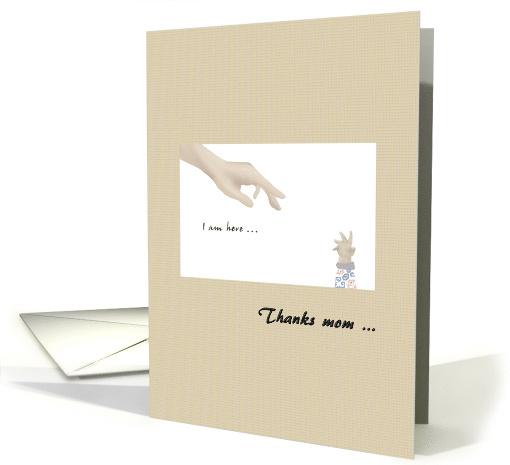 Mother's Day From Daughter Mom's Hand Reaching Out to Baby's Hand card