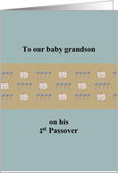 1st Passover for Baby Grandson 4 Cups of Wine and Matzo card