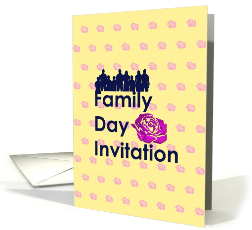 Invitation for Family Day Silhouette of Family Standing Together card