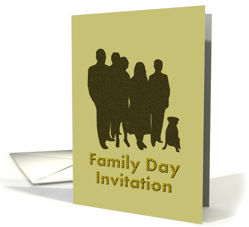 Family Day Invitation Silhouette of Family Members and Dog card
