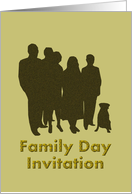 Family Day Invitation Silhouette of Family Members and Dog card