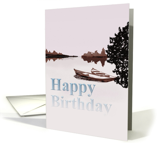 Birthday Sketch Of Boats On A Lake card (920148)