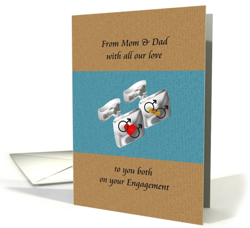 From Parents to Son on His Engagement Pair of Silver Cufflinks card