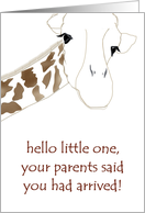 New Baby Congratulations to Daughter and Partner Cute Giraffe card