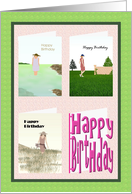 Birthday For Triplet Girls Sisters Loving Nature card