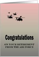 Congratulations On Retirement From Air Force Helicopters In Flight card