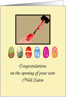 Congratulations on Opening of Nail Salon Pretty Nails card