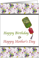 Birthday and Mother’s Day for Mom Florals and Charm card