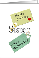 Birthday on Mother’s Day for Sister Gift Tags card