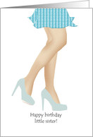 Younger Sister Birthday Mini Skirt And High Heels card