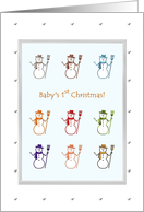 Baby’s First Christmas Lots of Snowmen and Hearts card