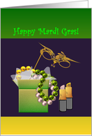 Mardi Gras Three Colors and a Mask card