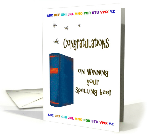 Congratulations On Winning Spelling Bee Spelling Book And Bees card