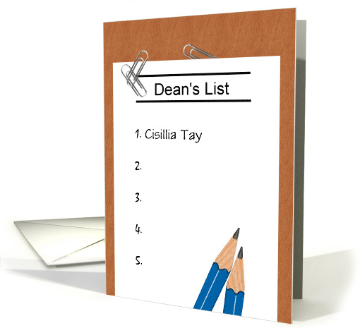 Custom Congratulations On Making Dean's List card (933042)