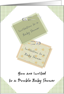 Double Baby Shower Two Little Invitation Notes card