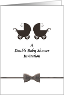 Invitation to a Double Baby Shower Two Prams card