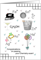 Congrats Passing Chemistry Exam Humorous Study Of Periodic Table card