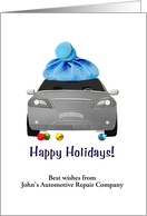 Happy Holidays Automotive Repair Shop To Customers Ice Pack On Car card