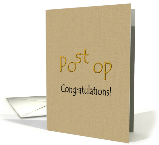 Post Surgery Congratulations Post Op Poop card (949240)