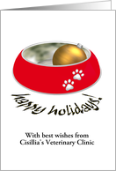 Customizable Christmas Greeting from Veterinary Clinic card