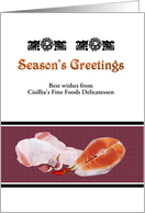 Custom Season’s Greetings Delicatessen to Customers Fine Foods card