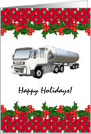 Christmas From Milk Company Illustration Of Milk Truck Tanker card
