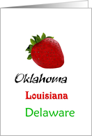 Oklahoma Louisiana Delaware Strawberry State Fruit Symbol Blank card