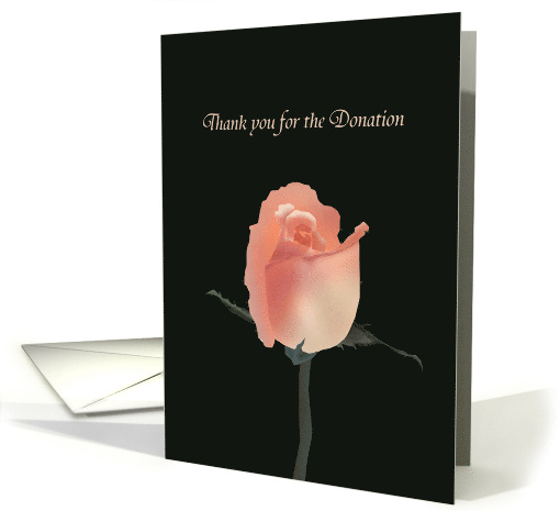 Thank You for Your Donation in Memory Of Pink Rose Bud card (976583)