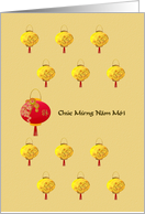 Vietnamese New Year Chuc Mung Nam Moi Pretty lanterns card