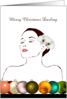 Christmas For Husband Wife Wth Eyes Closed And Looking Alluring card