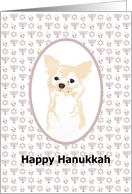 Happy Hanukkah Cute Chihuahua Menorah Dreidel and Star of David card