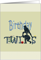 Birthday Twin Boys Leap Frogging card