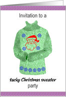 Tacky Christmas Sweater Party Invitation One Ugly Sweater card