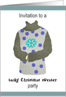 Tacky Christmas Sweater Party Invitation One Ugly Sweater card