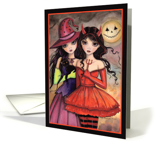 Sisters of Halloween - Halloween Girls in Costume card (1160090)