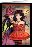 Sisters of Halloween - Halloween Girls in Costume card