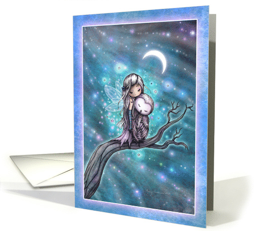 A Winter Night Sweet Fairy and Sleepy Owl Any Occasion card (1641844)
