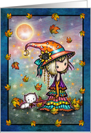 Little Wanderer Halloween Witch with Kitty card