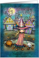 The Pastel Neighborhood Witch Halloween Card