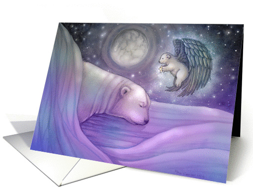 Chirstmas Holiday Card - Polar Bear and Angel card (852424)