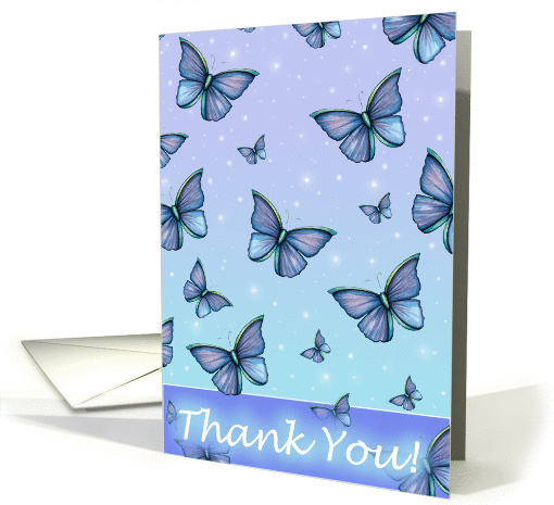 Thank You Card - Blue Butterflies card (854083)